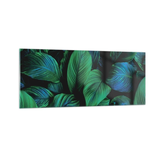 Glastavla - Bild på glas - I gröna folkmassan - 100x40 cm