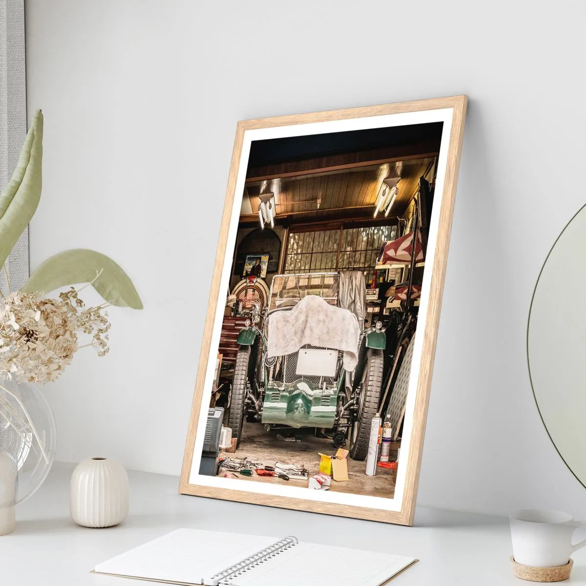 Affisch i ram av ljusek - Tillbaka till det förflutna - 70x100 cm