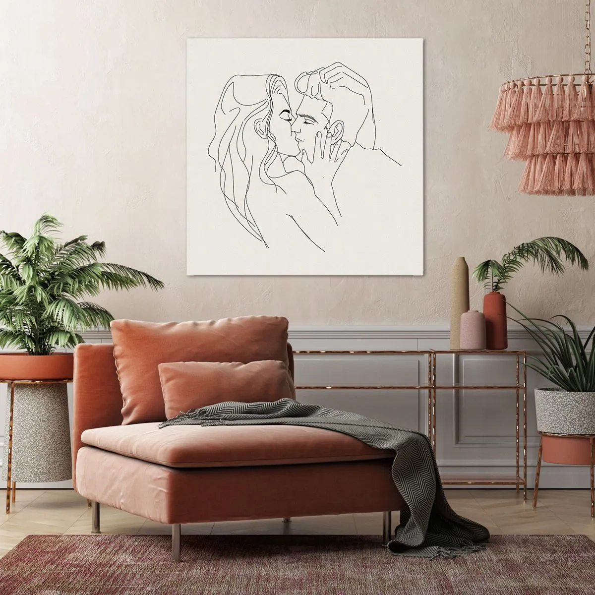 Canvastavla - Bild på duk - I kärlekens famn - 50x50 cm