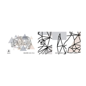 Provbit av självhäftande fototapet Deluxe Sticker - Kraftens struktur - Abstraktion, Grafik, Noshörning - 100x30 cm