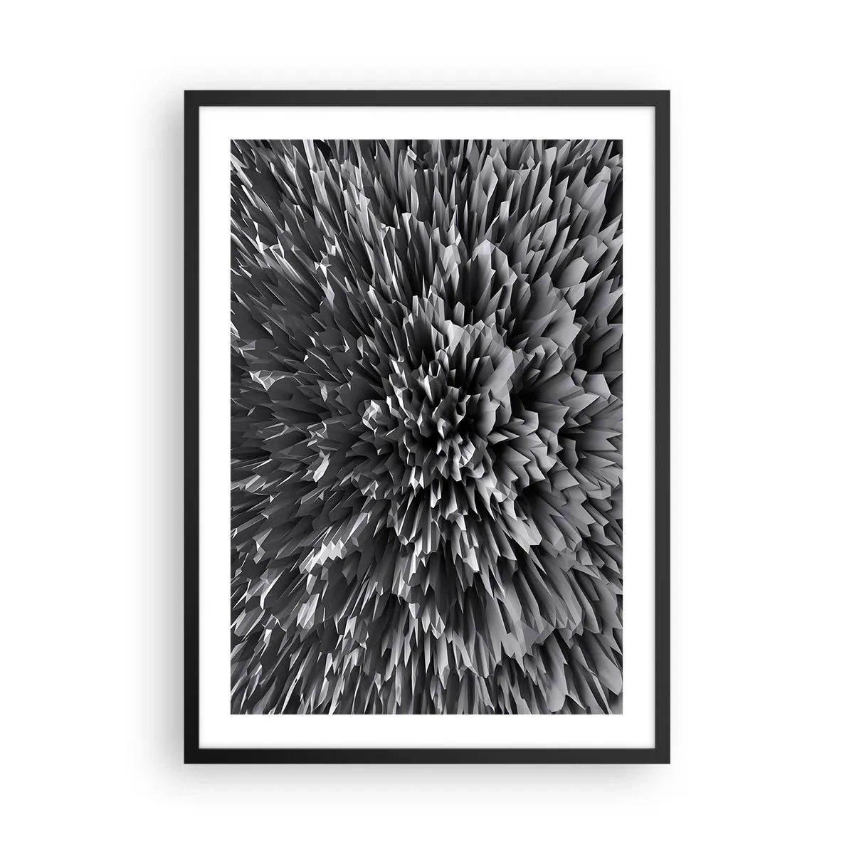 Affisch i svart ram - Svartvit abstrakt komposition med geometriska former - 50x70cm - Det kan inte bli vassare än så här - Modern väggdekoration för vardagsrum och sovrum ARTTOR