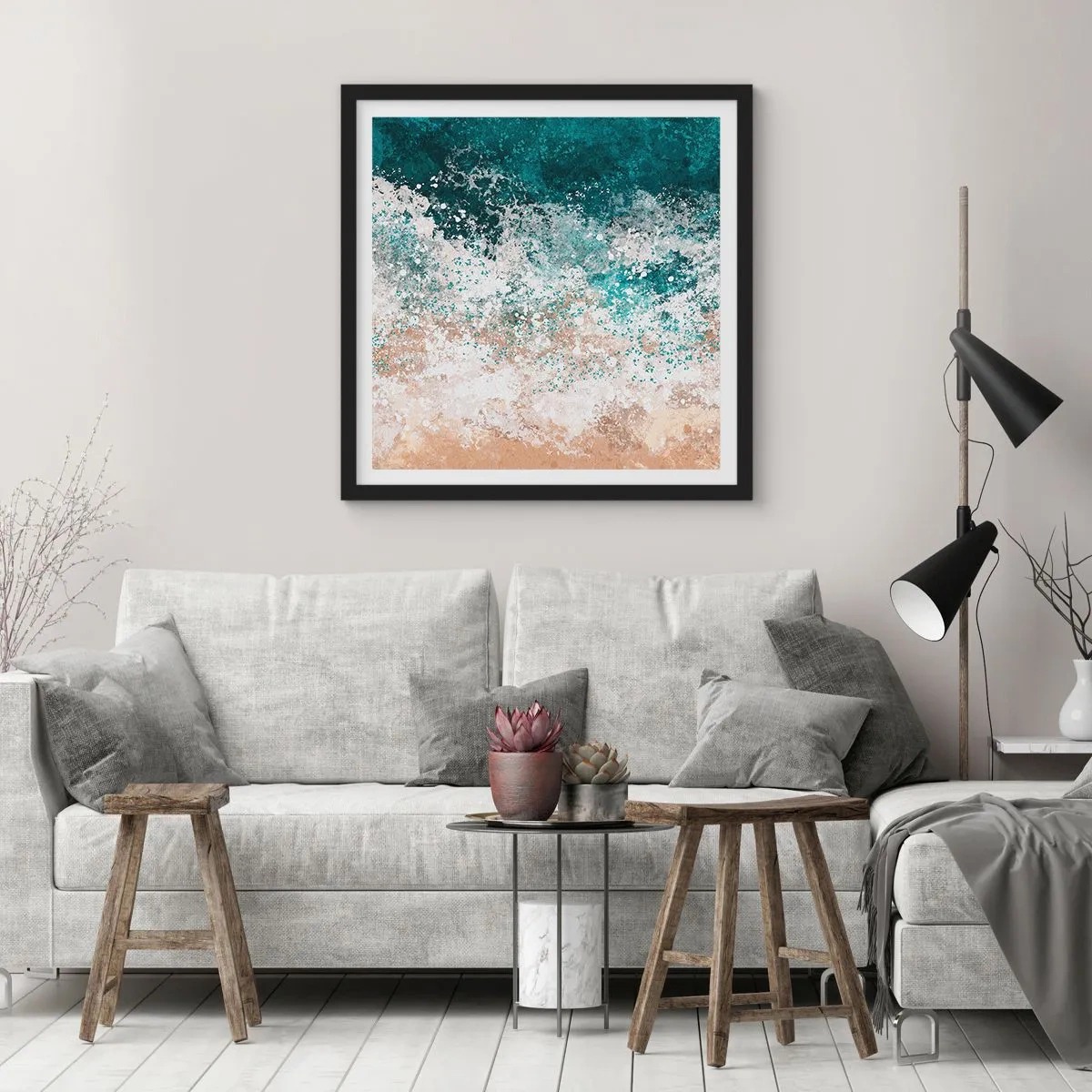 Affisch i svart ram - Berättelser från havet - 30x30 cm