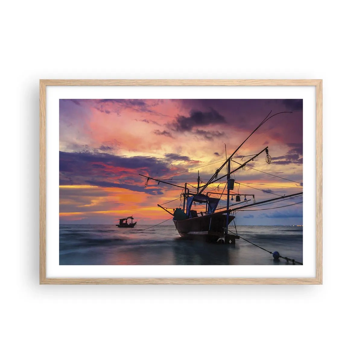 Affisch i ram av ljusek - Exotisk kväll - 70x50 cm