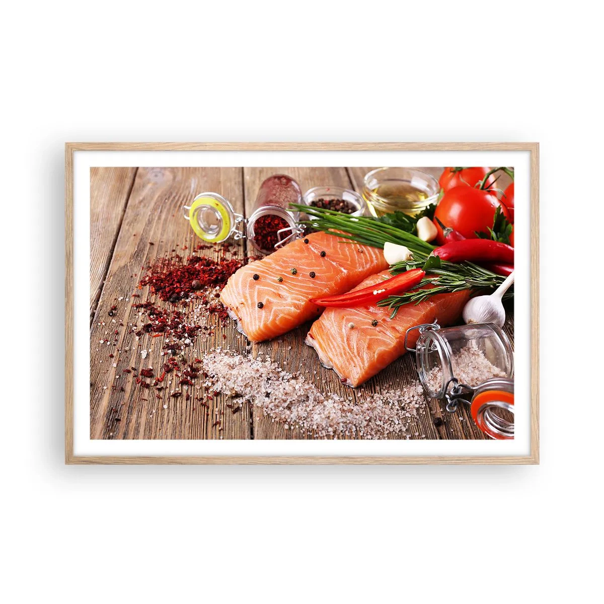 Affisch i ram av ljusek - Norskt äventyr i köket - 91x61 cm