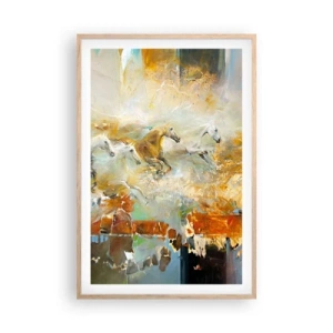 Affisch i ram av ljusek - Galopp genom ljuset - 61x91 cm