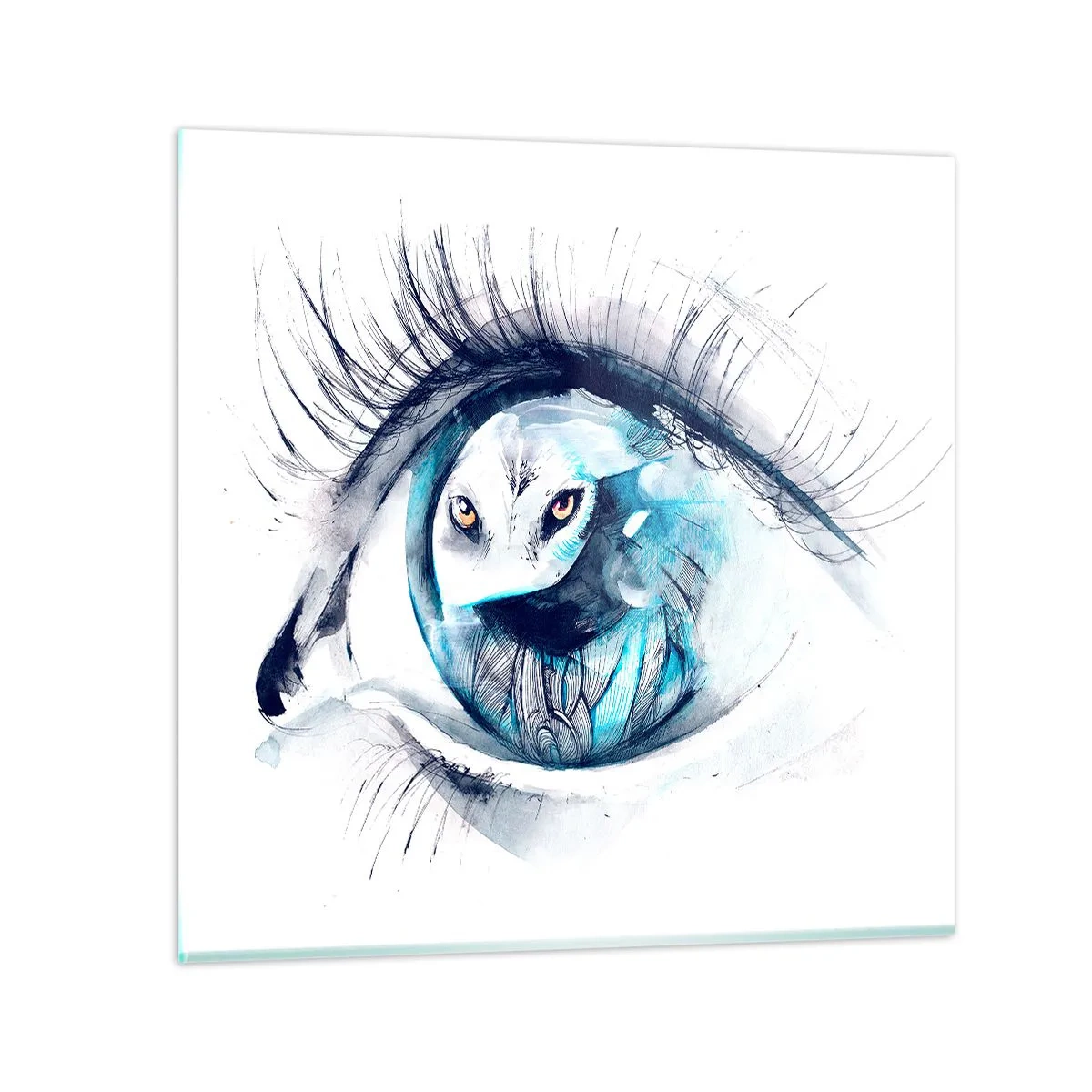Glastavla - Bild på glas - Öga mot öga med det vilda - 50x50 cm