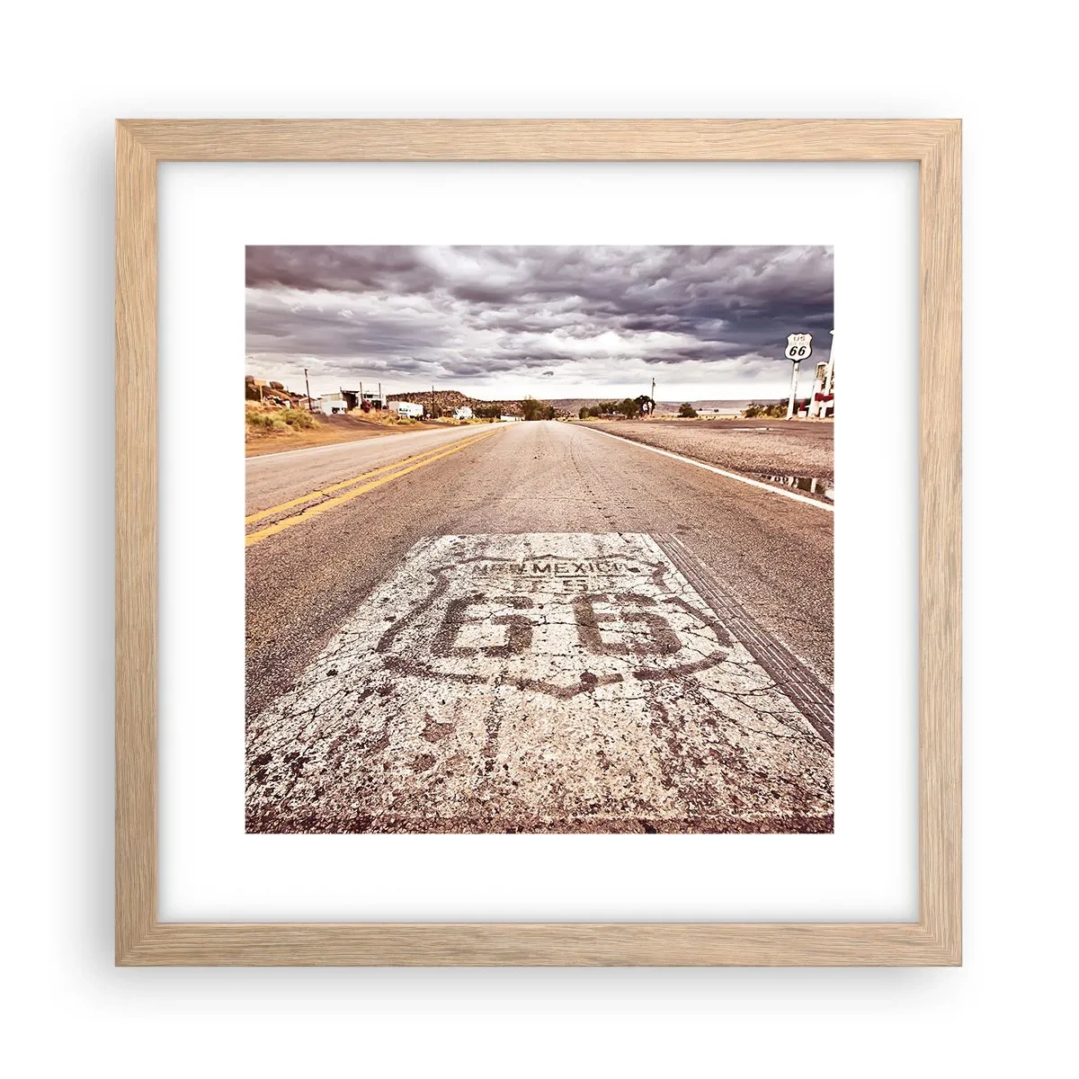 Affisch i ram av ljusek - Mother Road - amerikanska legenden - 30x30 cm