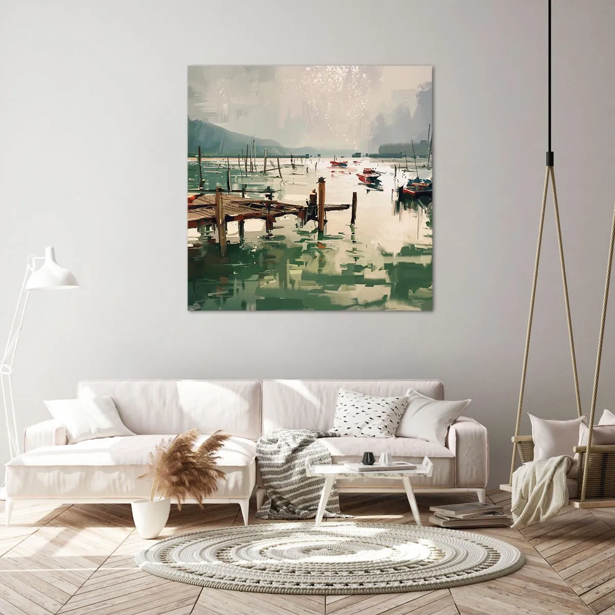 Canvastavla - Bild på duk - Täckt med smält måne - 40x40 cm