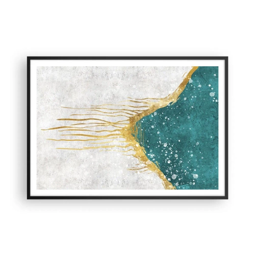 Affisch i svart ram - Gyllene tidvatten - 100x70 cm
