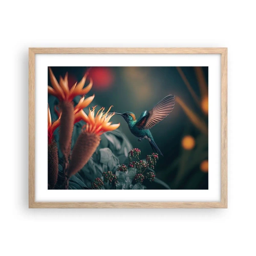 Affisch i ram av ljusek - Ett verkligt färgglatt liv - 50x40 cm