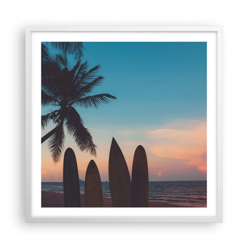 Affisch i vit ram - Imorgon blir det också kul - 60x60 cm