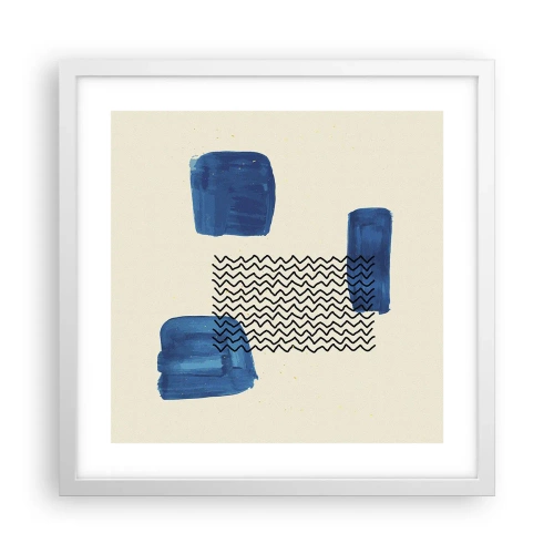 Affisch i vit ram - Abstrakt kvartett - 40x40 cm