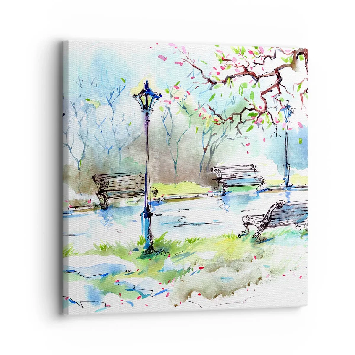 Canvastavla - Bild på duk - Parktystnadens charm - 30x30 cm