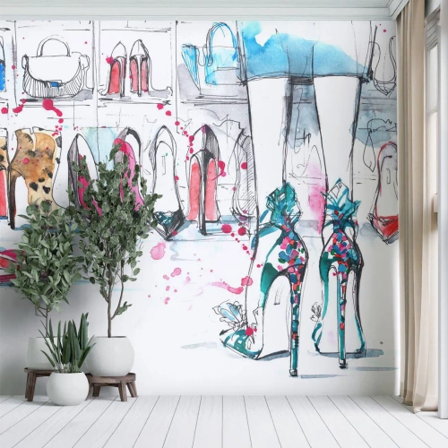 Fototapet Premium Canvas - Sesam, öppna dig - Kvinnors garderob, Mode, Väska - 400x280 cm