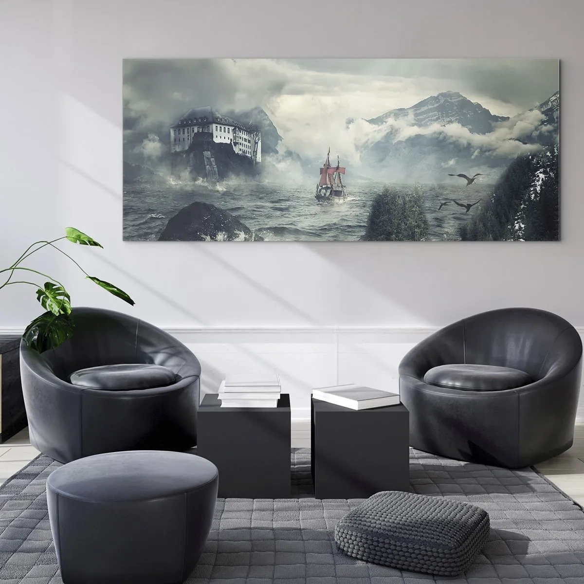 Glastavla - Bild på glas - På magiska vatten - 120x50 cm