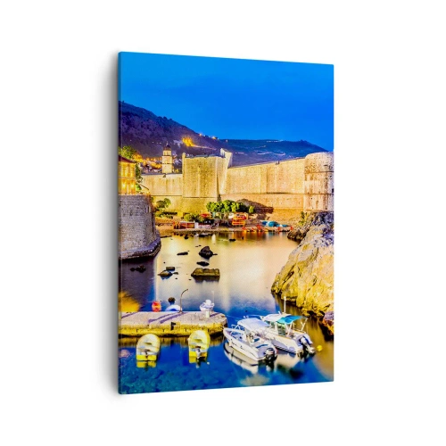 Canvastavla - Bild på duk - Ljus natt över Adriatiska havet - 50x70 cm