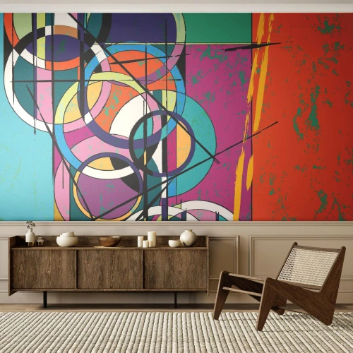 Fototapet Premium Sand - Hjul efter hjul - Abstraktion, Bit, Grafik - 400x280 cm