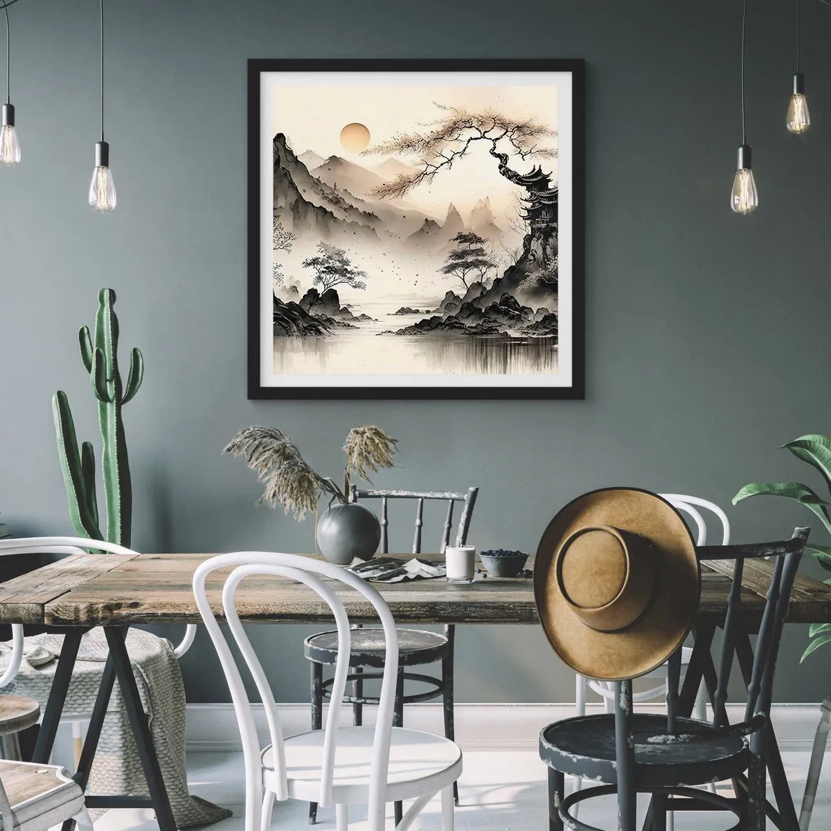 Affisch i svart ram - Orientens unika charm - 60x60 cm