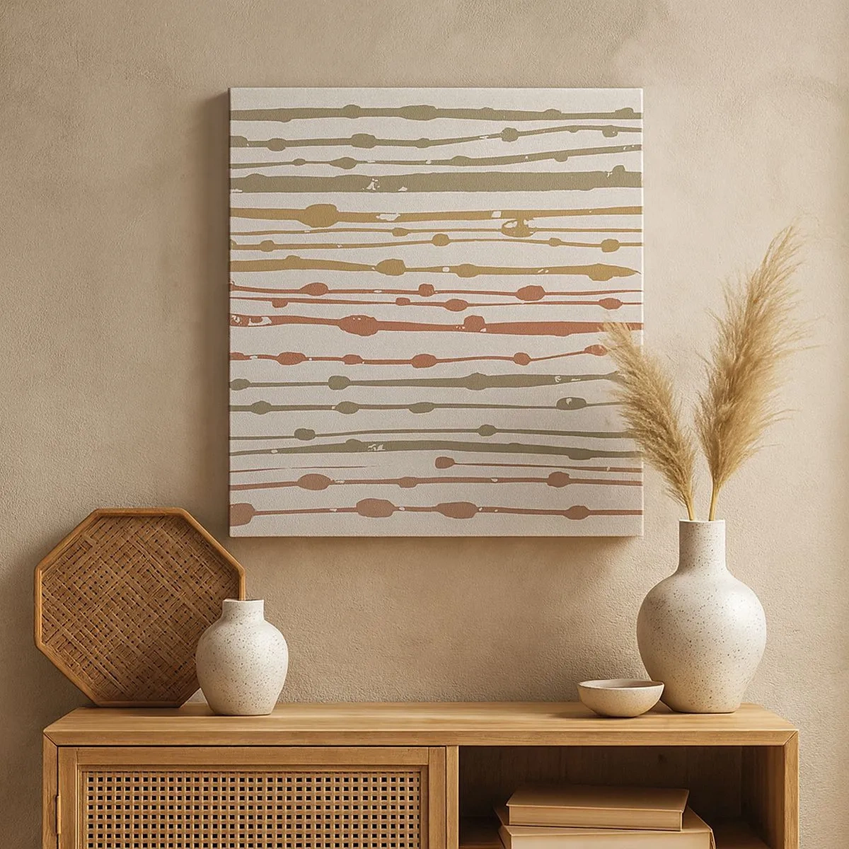 Canvastavla - Bild på duk - Musikalisk färgnotation - 30x30 cm