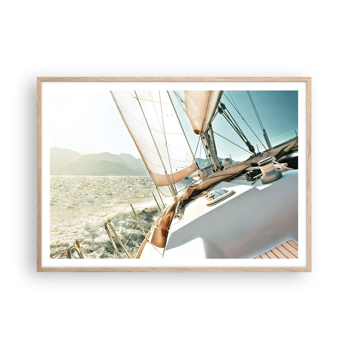 Affisch i ram av ljusek - Under full segel - 100x70 cm