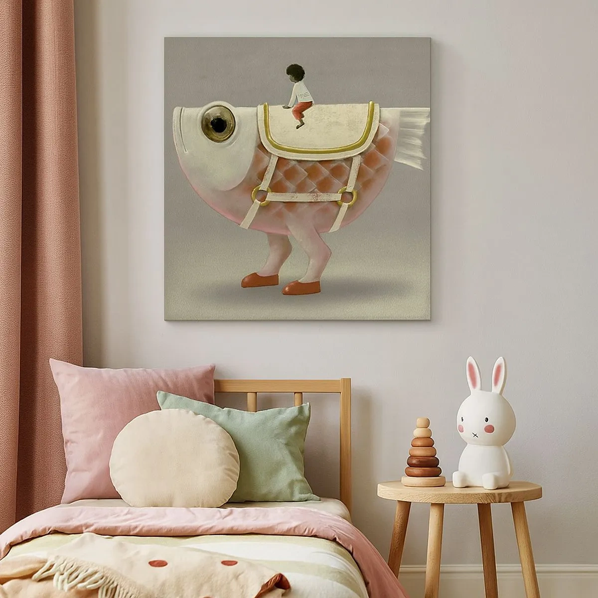 Canvastavla - Bild på duk - Fiskryttare - 30x30 cm