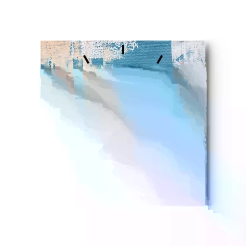 Väggklocka - Klocka på glas - Genom istapp - 30x30 cm