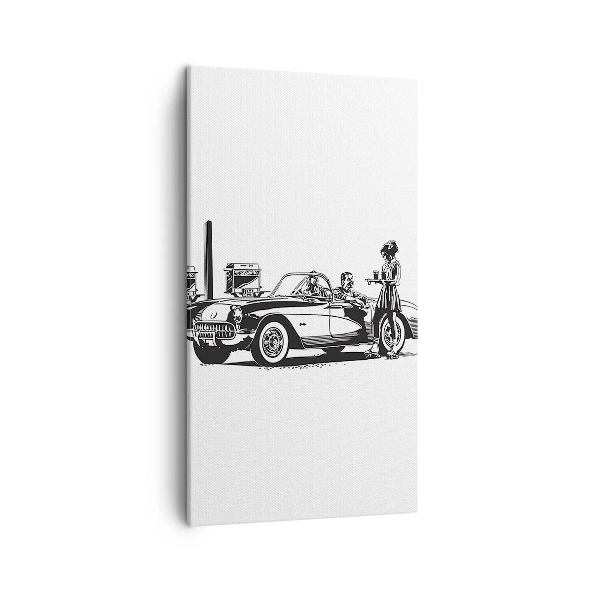 Canvastavla - Bild på duk - 60. - sorglöst Amerika - 45x80 cm