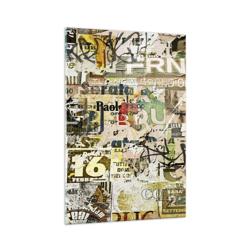 Glastavla - Bild på glas - Oj, det händer saker och ting - 70x100 cm