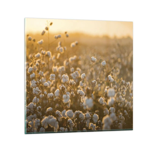 Glastavla - Bild på glas - Fluffigt fält - 30x30 cm