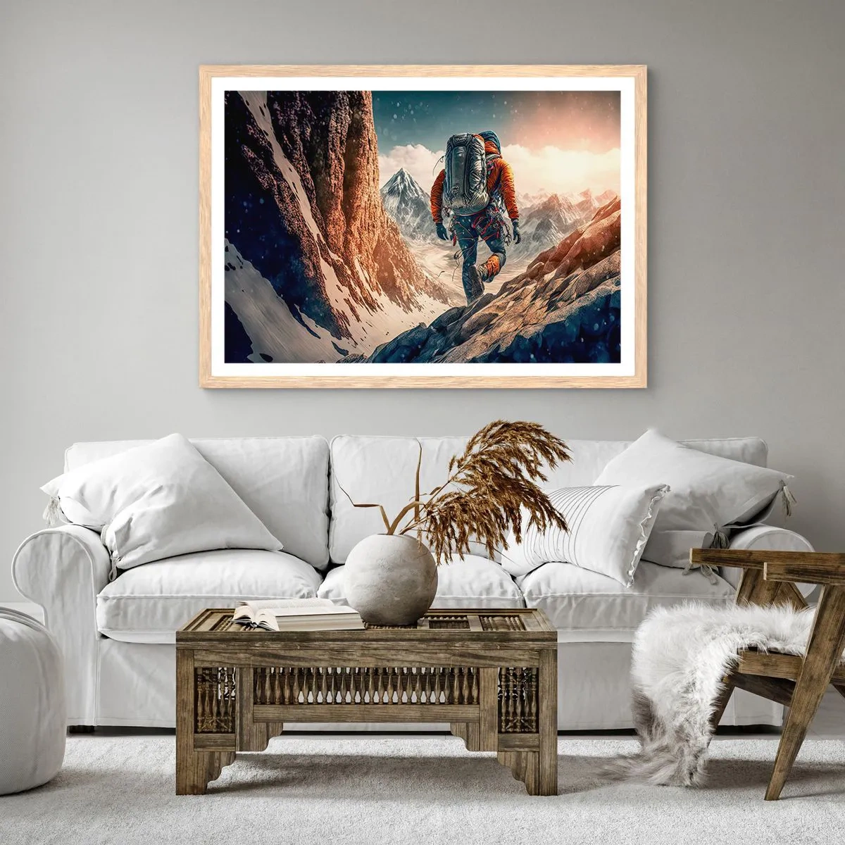 Affisch i ram av ljusek - Ensam krigare - 100x70 cm