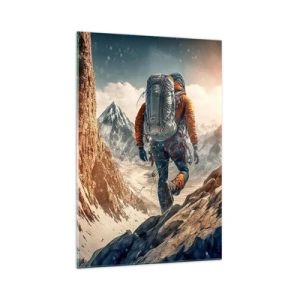 Glastavla - Bild på glas - Ensam krigare - 70x100 cm