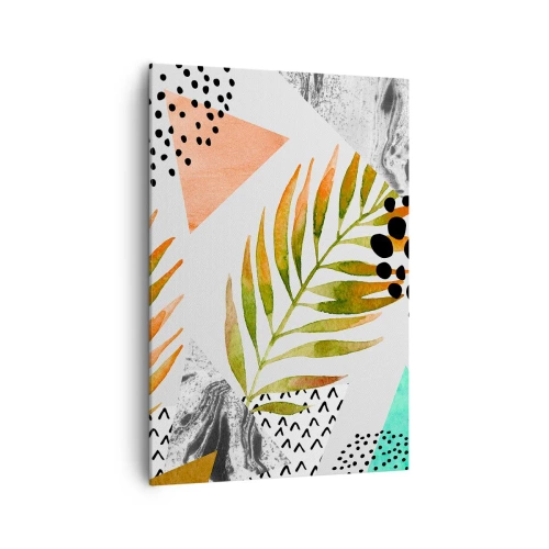 Canvastavla - Bild på duk - Dekoration med palmblad - 70x100 cm