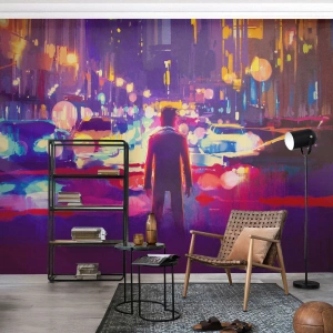 Fototapet Premium Canvas - Doppad i ljuset - Stad, Man, New York - 300x210 cm