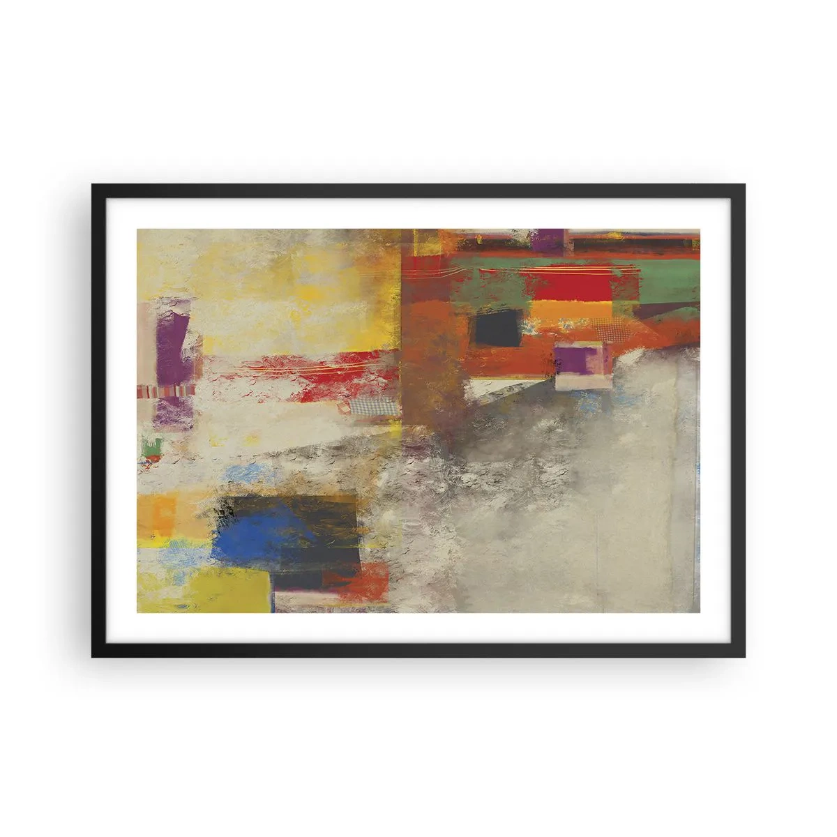 Affisch i svart ram - Färgernas geometri - 70x50 cm