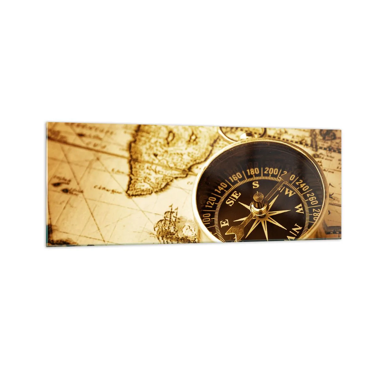 Glastavla - Bild på glas - Västerut eller österut? - 140x50 cm