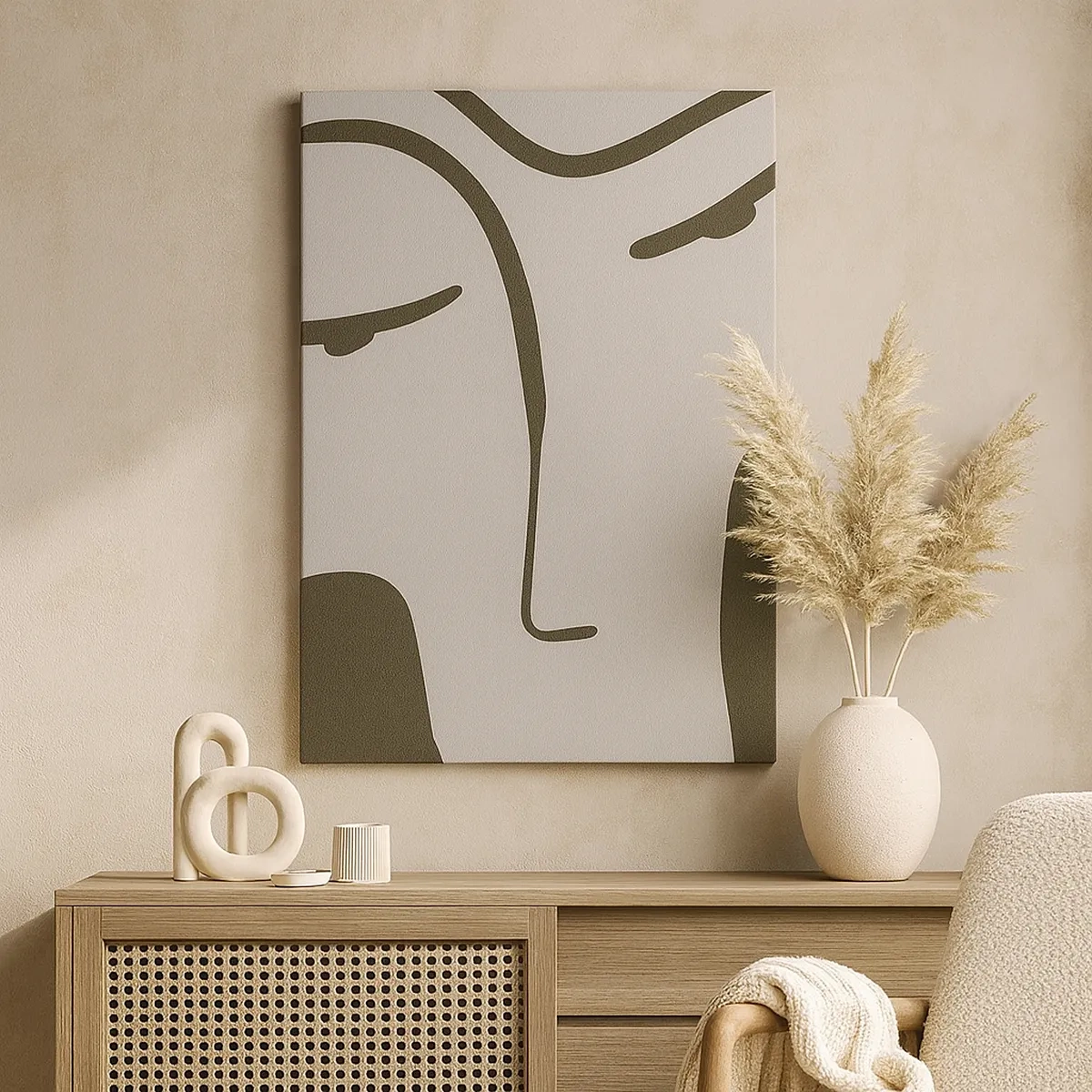 Canvastavla - Bild på duk - Som från en målning av Modigliani - 50x70 cm