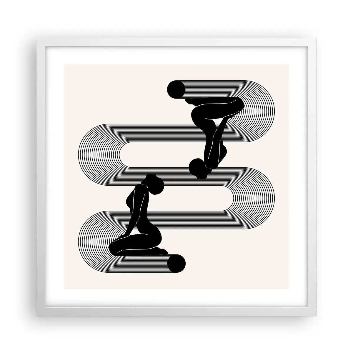 Affisch i vit ram - Sensuell symmetri - 50x50 cm