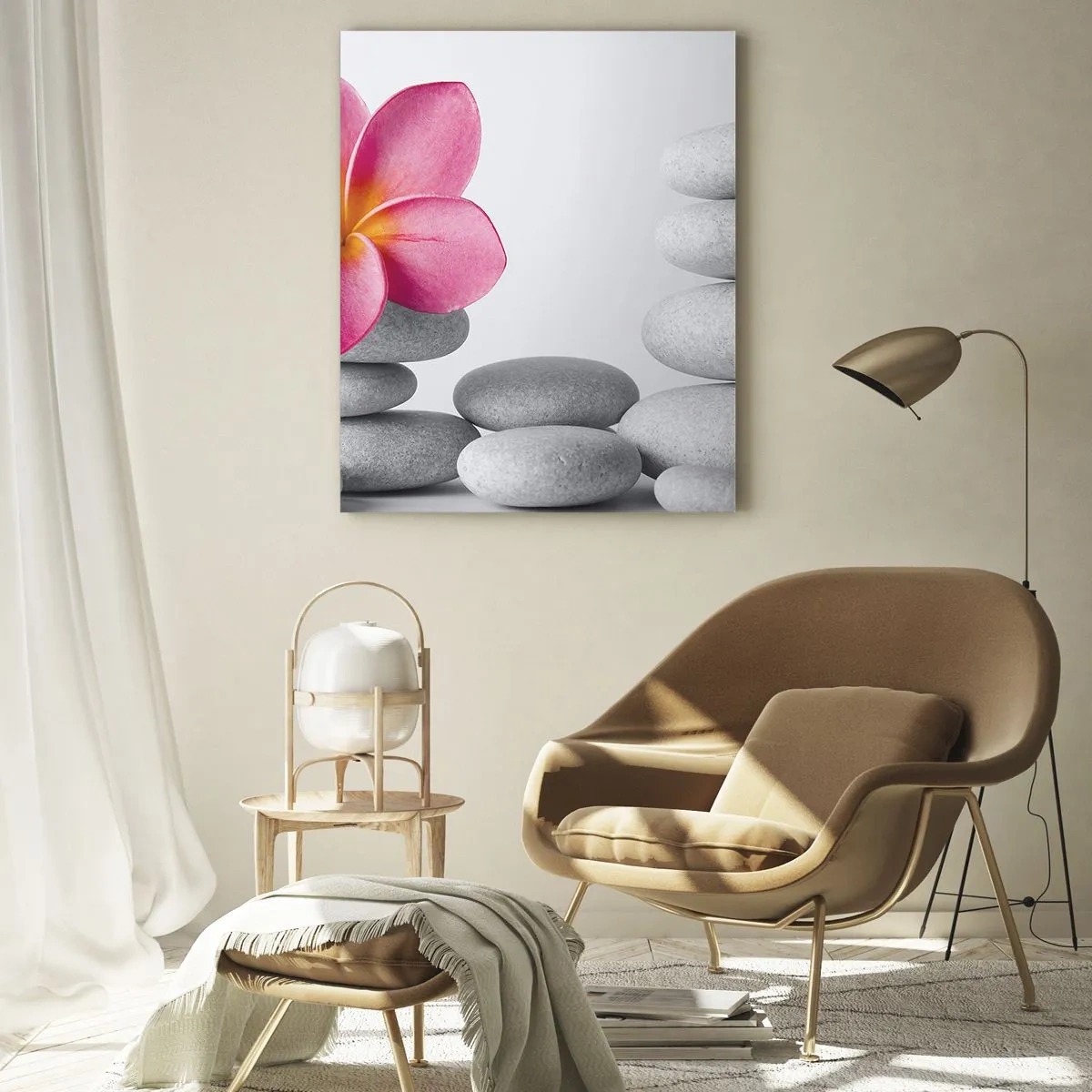 Glastavla - Bild på glas - Sten på sten och på stenen... - 50x70 cm
