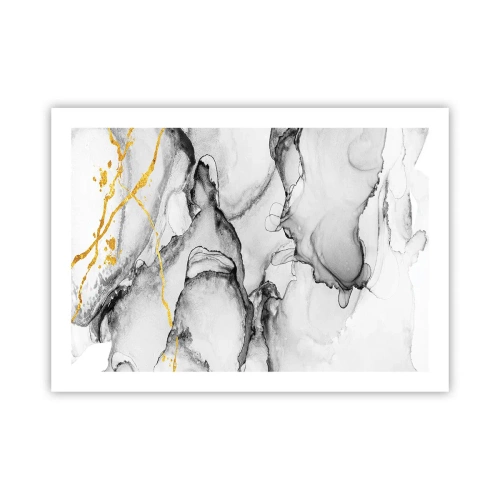 Affisch - Komposition med guldmotiv - 70x50 cm