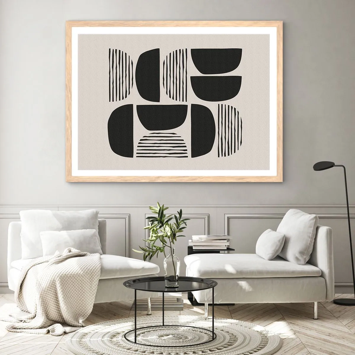 Affisch i ram av ljusek - Arrangemang med halvor - 70x50 cm