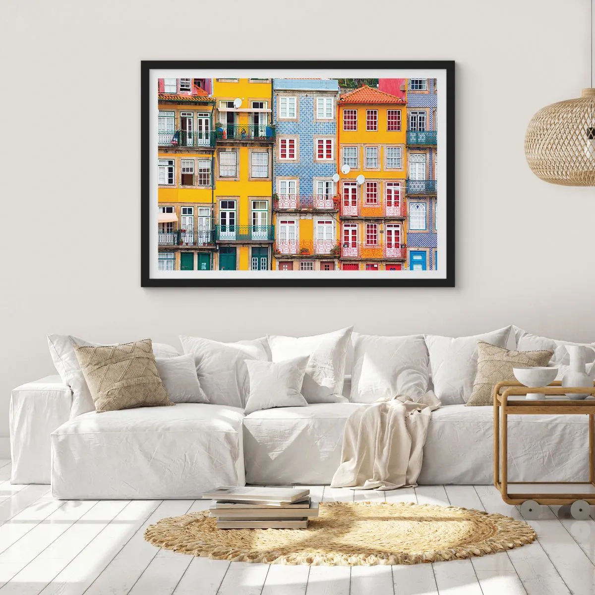 Affisch i svart ram - Gamla stans färger - 70x50 cm