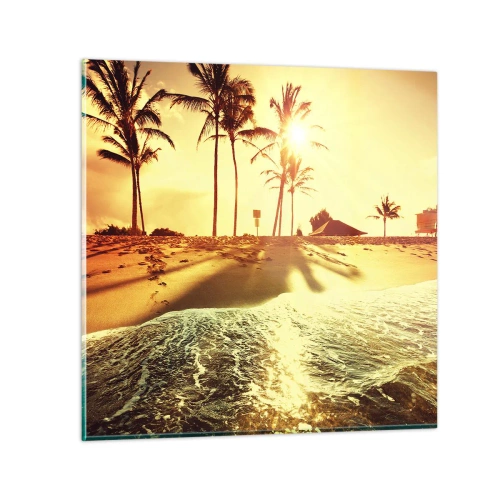 Glastavla - Bild på glas - Kalifornisk morgon - 70x70 cm