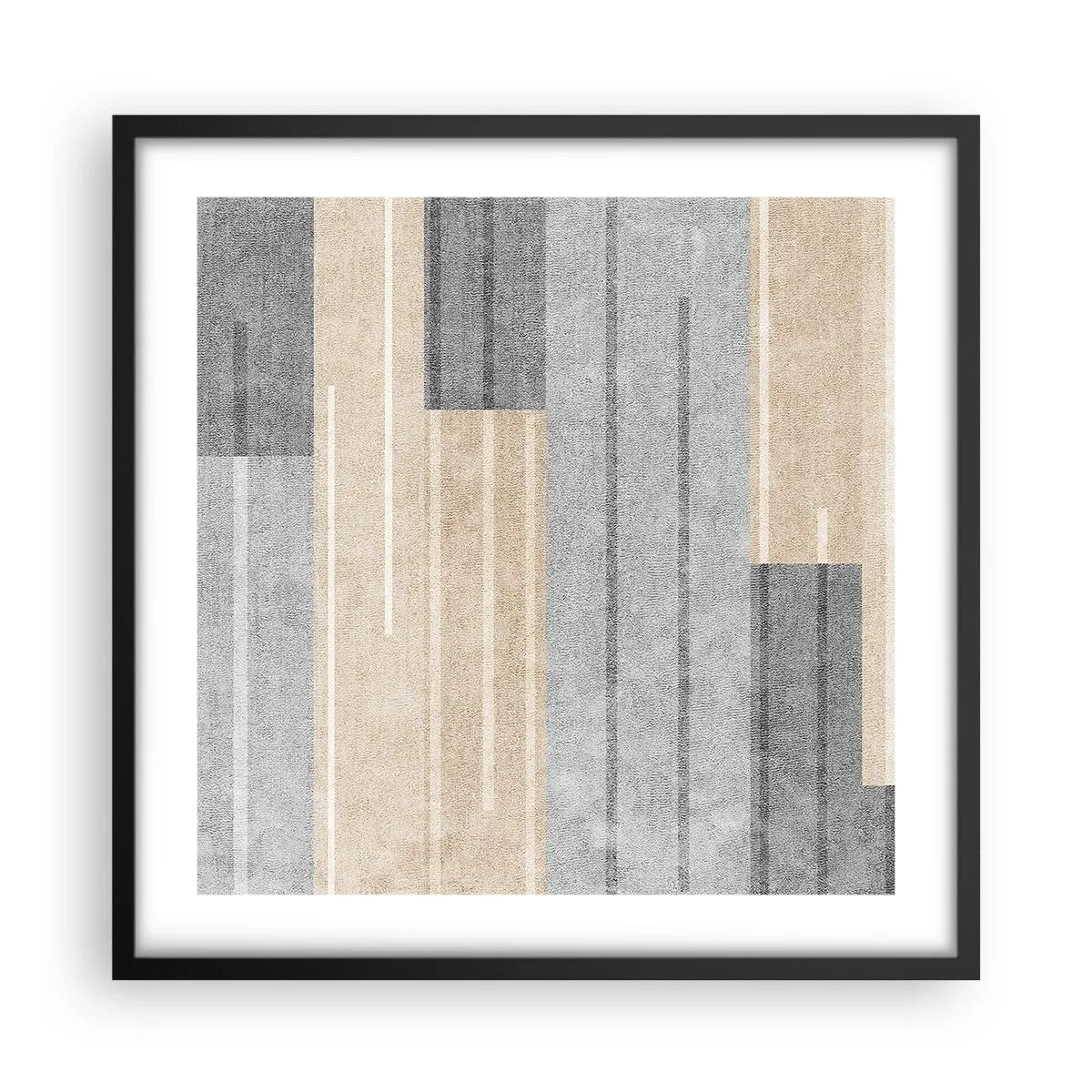 Affisch i svart ram - Komposition: allt i lod - 50x50 cm