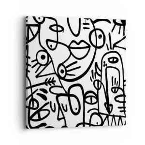 Canvastavla - Bild på duk - Ansikten och hägringar - 40x40 cm