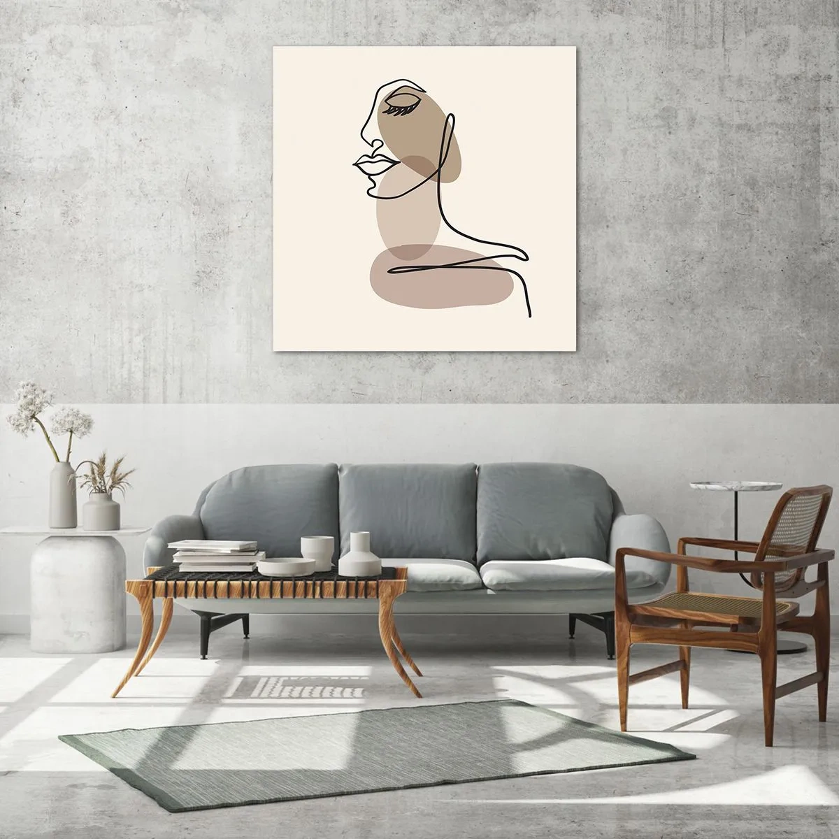 Glastavla - Bild på glas - Lyssnar på sig själv - 60x60 cm