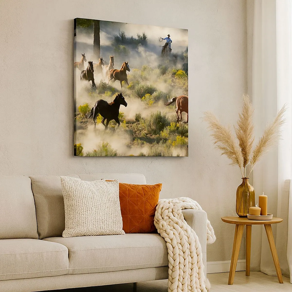 Canvastavla - Bild på duk - Tävlande - frihet eller manlig styrka? - 30x30 cm