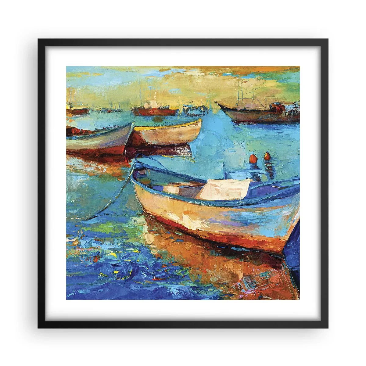 Affisch i svart ram - I en sydlig vik - 50x50 cm