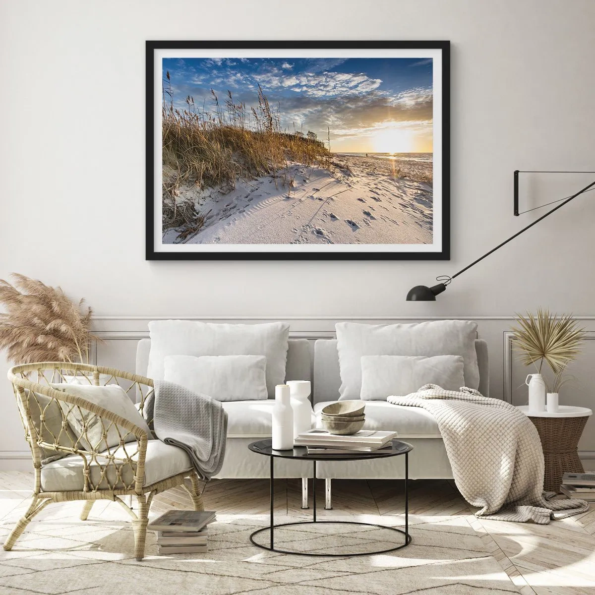 Affisch i svart ram - Inbjudan till promenad - 100x70 cm