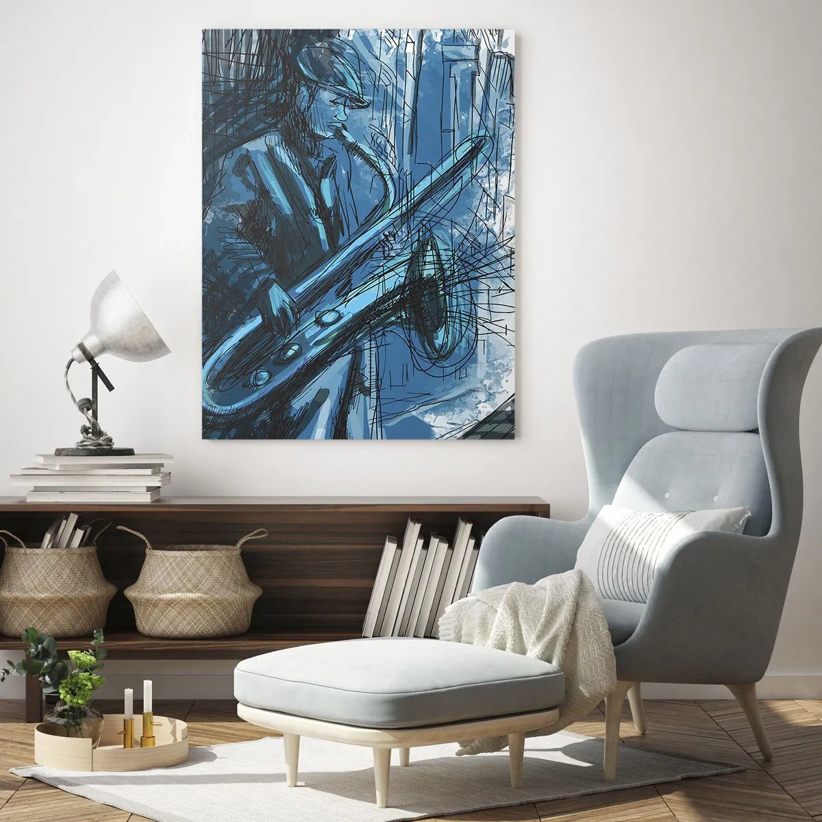 Glastavla - Bild på glas - Stadsrapsodi - 50x70 cm