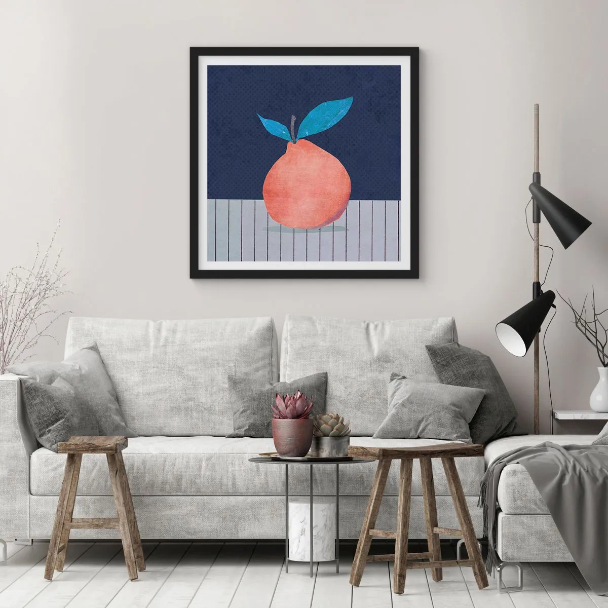 Affisch i svart ram - Konvexitet och planhet - 30x30 cm